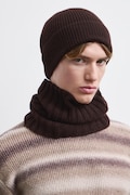 Beanie pentru bărbați din lână merino maro RW26-CDM701