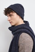 Medicine czapka beanie męska z dodatkiem wełny granatowa