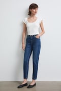Medicine jeansy mom fit damskie granatowe