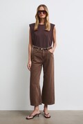 Jeansy wide leg damskie brązowe RW26-SJD402