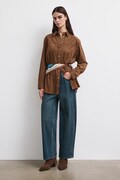 Medicine jeansy barrel damskie granatowe