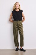 Spodnie chinos damskie bawełniane z elastanem gładkie zielone RW26-SPD040
