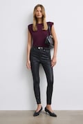 Medicine spodnie skinny damskie woskowane czarne