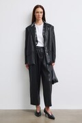 Medicine spodnie slouchy damskie z imitacji skóry czarne