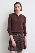 Sweter damski z wiskozą brązowy RW26-SWD041