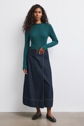 Sweter damski z wiskozą ażurowy turkusowy RW26-SWD050
