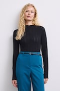 Sweter damski z wiskozą ażurowy czarny RW26-SWD050