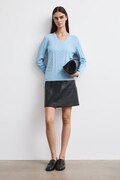 Medicine sweter damski z wełny merino niebieski