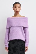 Medicine sweter damski z wełną fioletowy