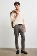 Sweter męski z bawełną beżowy RW26-SWM301