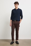 Sweter męski z bawełną granatowy RW26-SWM301