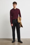 Sweter męski z bawełną bordowy RW26-SWM301