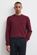 Medicine sweter męski z wełny merino bordowy
