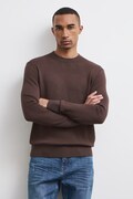 Medicine sweter męski z wełny merino brązowy