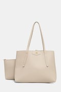 Kabelka typu shopper dámska z imitácie kože hladká béžová RW26-TOD209