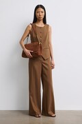 Crossbody kabelka dámská z imitace semiše hnědá RW26-TOD410