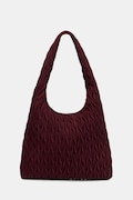 Torebka hobo damska z imitacji zamszu bordowa RW26-TOD601