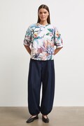 Medicine T-shirt oversize damski bawełniany z elastanem beżowy