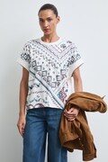 Tričko dámské bavlněné paisley béžové RW26-TSD302