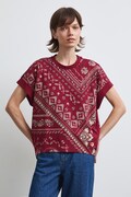 Medicine T-shirt damski bawełniany bordowy