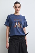 Medicine T-shirt damski bawełniany granatowy
