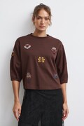 Medicine T-shirt damski bawełniany brązowy