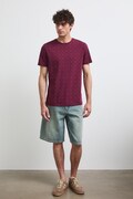 T-shirt męski bawełniany z elastanem bordowy RW26-TSM011