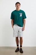 T-shirt męski bawełniany z nadrukiem zielony RW26-TSM119