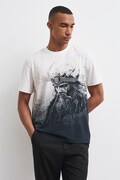 Medicine T-shirt męski bawełniany z elastanem beżowy