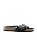 Birkenstock klapki nubukowe Madrid Big Buckle kolor czarny 1006523