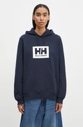 Βαμβακερή μπλούζα Helly Hansen χρώμα ναυτικό μπλε, με κουκούλα, 53289 53289