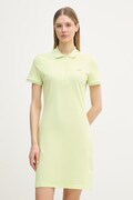 Lacoste sukienka z bawełną zielona gładka EF5473