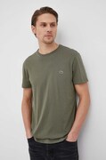 Бавовняна футболка Lacoste чоловіча колір зелений однотонна TH2038