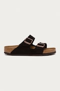 Birkenstock papuci din piele Arizona femei, culoarea maro, 951313