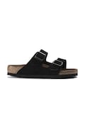 Semišové pantofle Birkenstock Arizona SFB dámské, černá barva, 951323