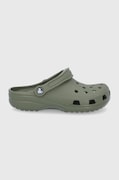 Crocs papuci Classic femei, culoarea verde 10001
