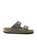 Kožené pantofle Birkenstock Arizona zelená barva