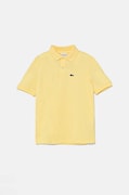Lacoste tricouri polo din bumbac pentru copii culoarea galben, neted