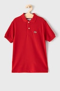 Lacoste tricouri polo din bumbac pentru copii culoarea rosu, neted