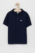 Lacoste tricouri polo din bumbac pentru copii culoarea albastru marin, neted