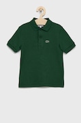 Lacoste tricouri polo din bumbac pentru copii culoarea verde, neted