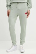 HUGO pantaloni de trening din bumbac culoarea verde, melanj, 50447963