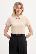 Lacoste polo damskie bawełniane beżowe PF7839