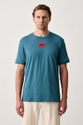 HUGO T-shirt basic męski bawełniany Diragolino212 fioletowy 50447978