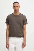 G-Star t-shirt męski bawełniany Lash brązowy D16396-2653