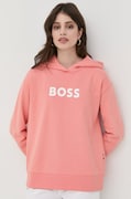 Памучен суичър BOSS в оранжево с принт 50468367