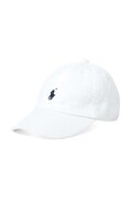 Бавовняна кепка Polo Ralph Lauren колір білий з аплікацією