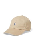 Дитяча бавовняна шапка Polo Ralph Lauren колір бежевий однотонна
