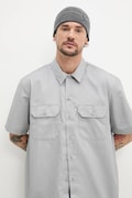 Риза Dickies мъжка в сиво със стандартна кройка с класическа яка