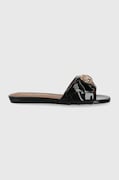 Kurt Geiger London șlapi de piele Kensington Flat femei, culoarea negru 8496100309